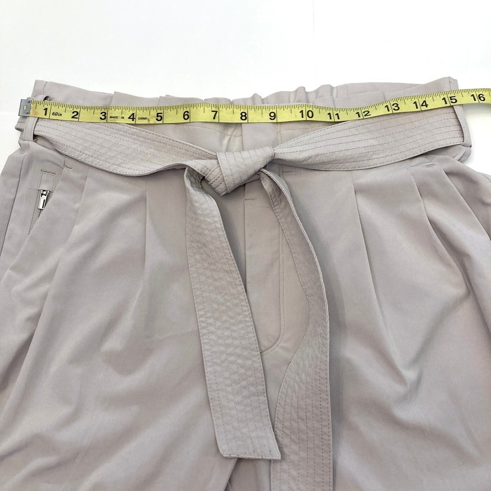 Athleta Skyline II Pant Womens 8‎ Beige Paperbag Pleated Front Athleisure Tie - Picture 5 of 7